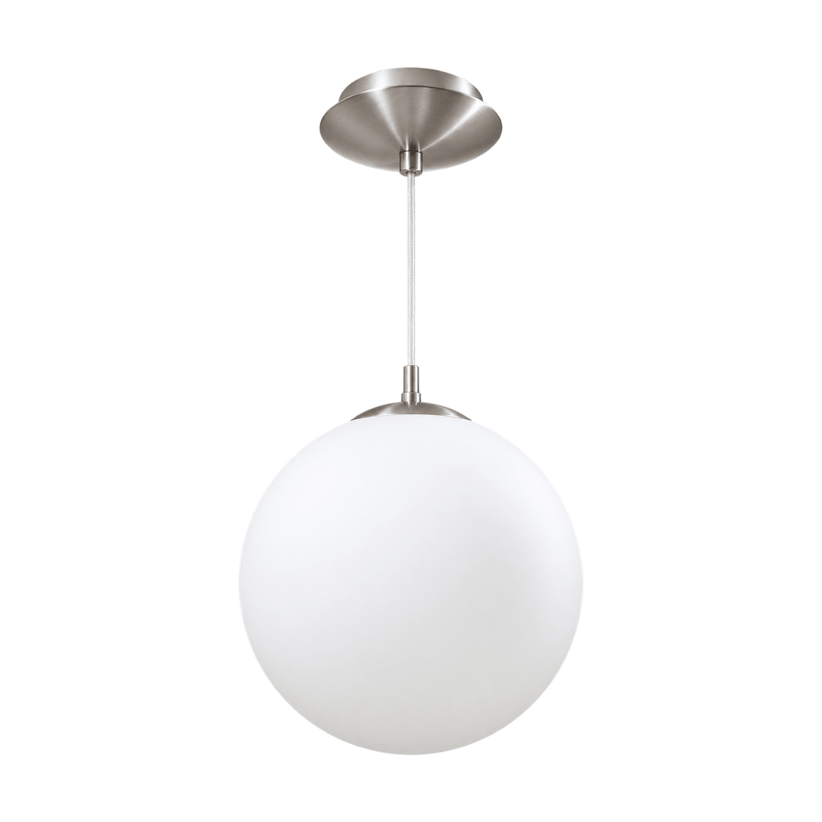 300mm Opal Rondo Pendant - Satin Chrome - white background
