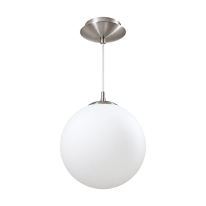 300mm Opal Rondo Pendant - Satin Chrome - white background