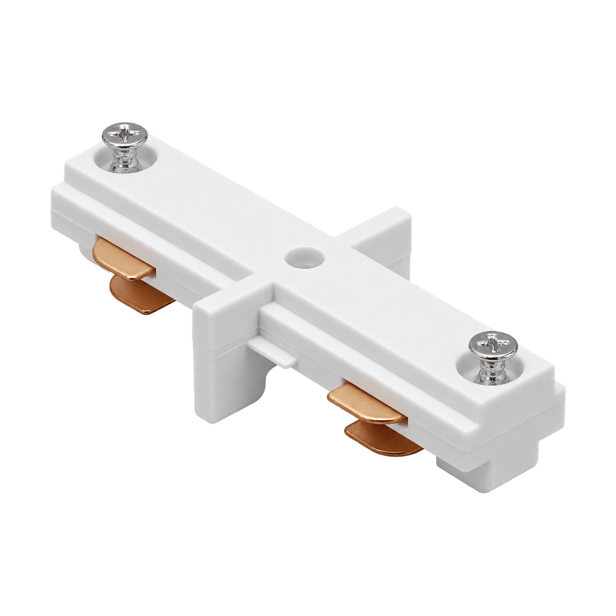 White 3-Wire Track Light Connector - white background