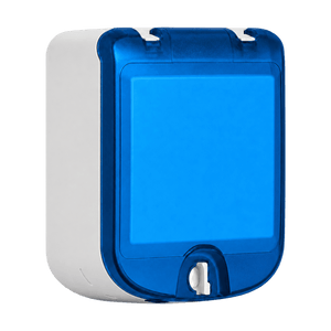 Stealth Waterproof Socket Outlet Box - Blue Flap on transparent background