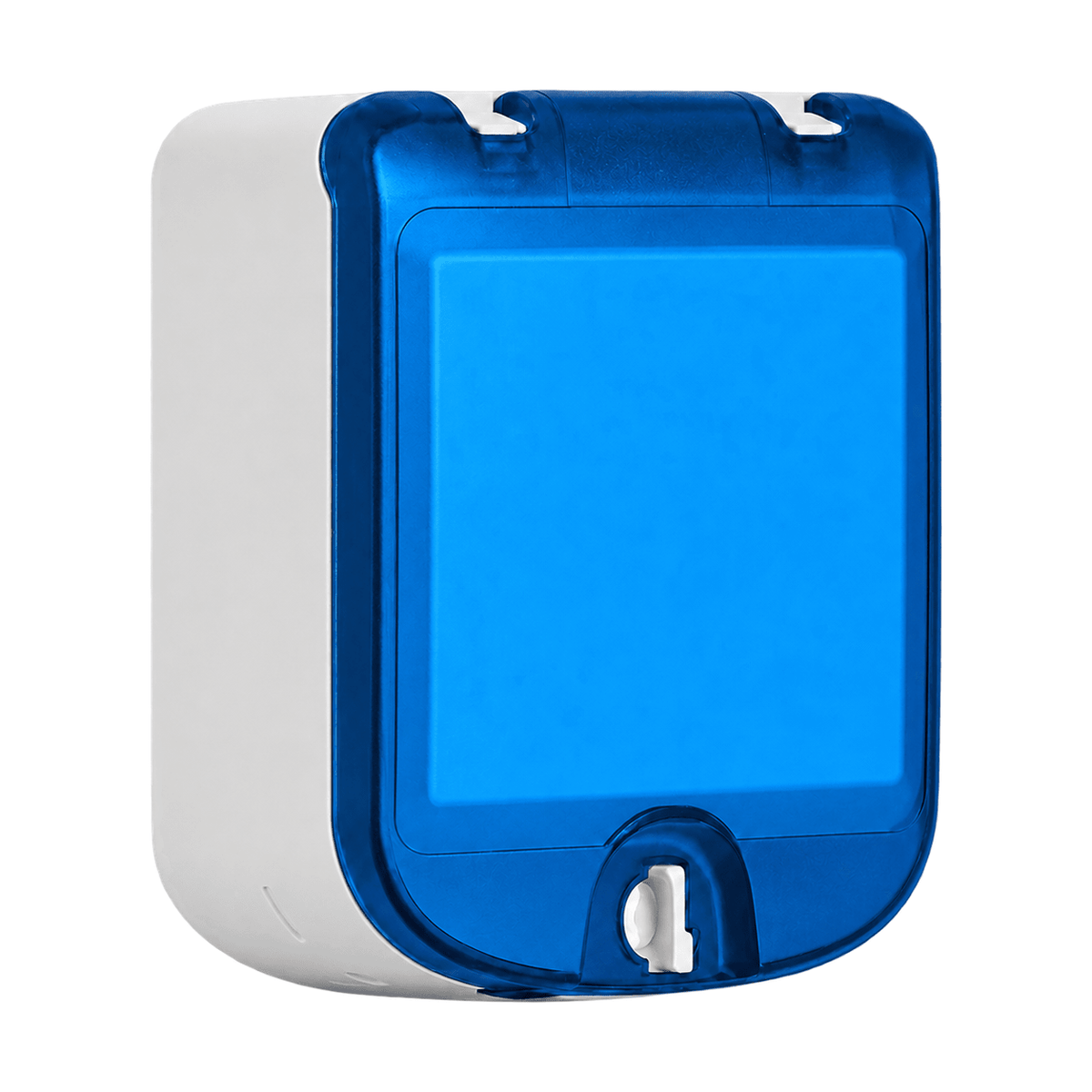 Stealth Waterproof Socket Outlet Box - Blue Flap on white background