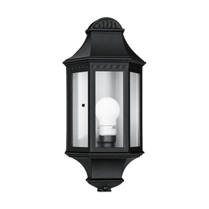 Black Outdoor Wall Light IP44 on transparent background