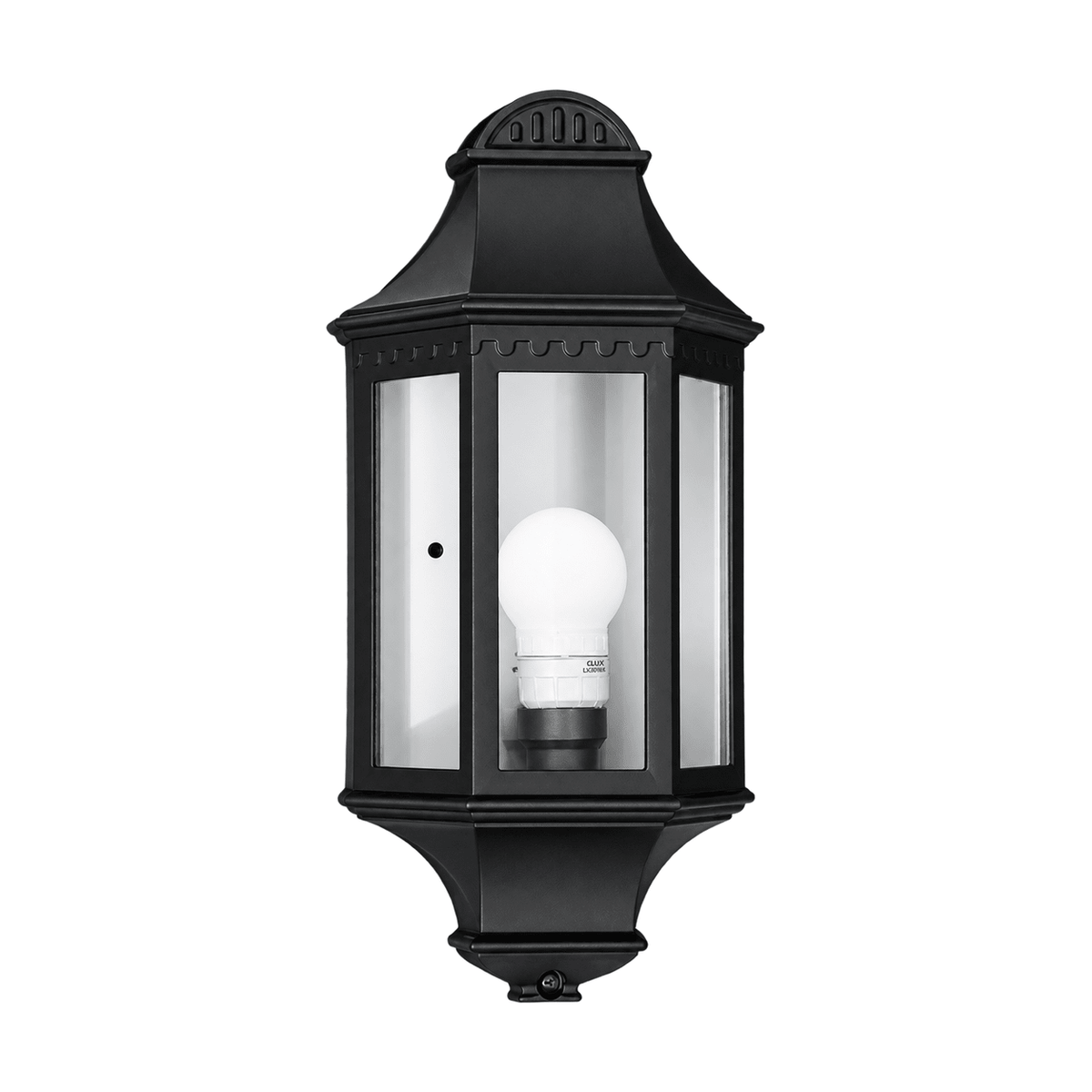 Black Outdoor Wall Light IP44 on white background