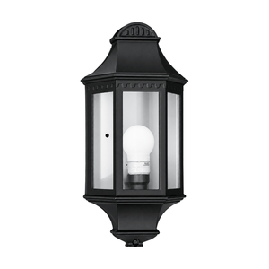 Black Outdoor Wall Light IP44 on white background