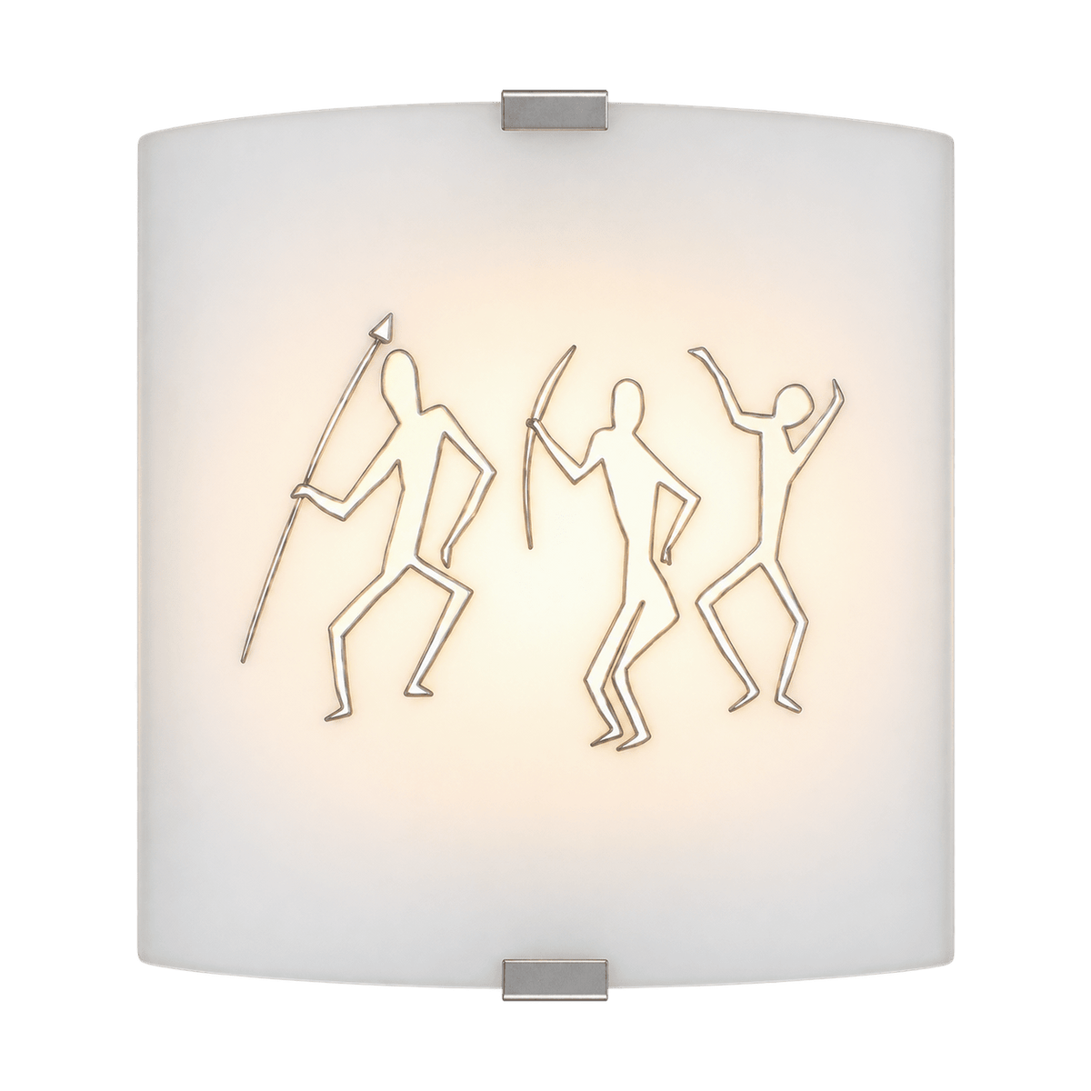 Opaque Glass Satin Chrome Indoor Wall Light on transparent background
