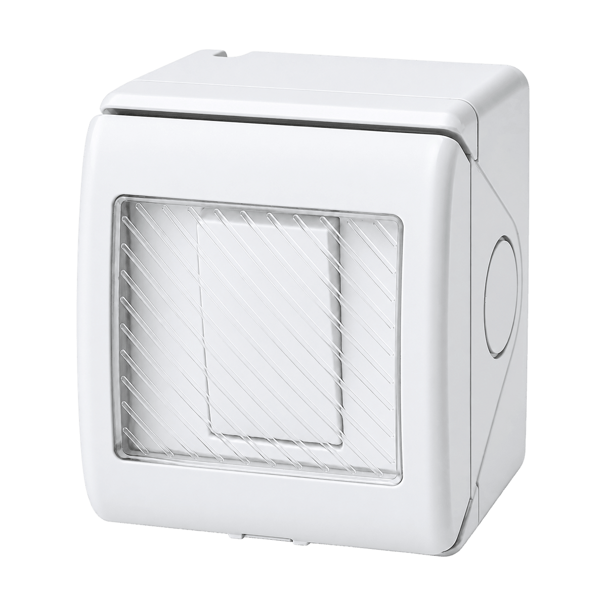 White Waterproof Wall Switch - 1 Lever 1 Way on transparent background