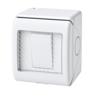 White Waterproof Wall Switch - 1 Lever 1 Way on transparent background