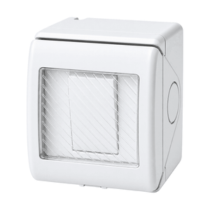 White Waterproof Wall Switch - 1 Lever 1 Way on white background