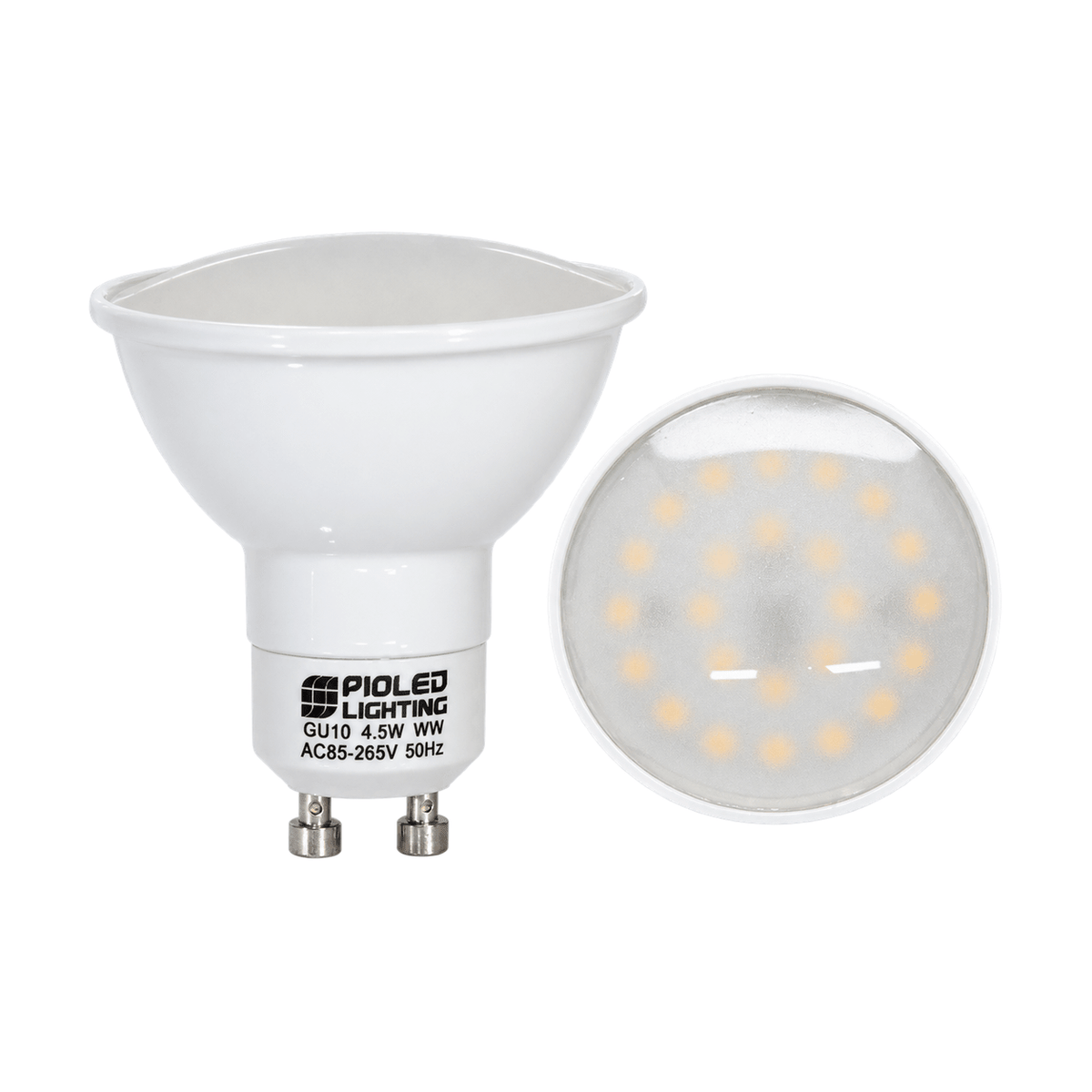 4.5W GU10 LED Downlight Bulb – GU10, 4000K Cool white on white background