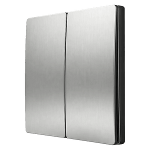 Two Lever Kinetic Frameless Switch – Silver — transparent background