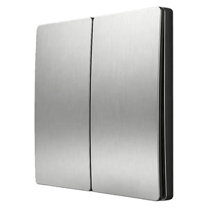 Two Lever Kinetic Frameless Switch – Silver — white background