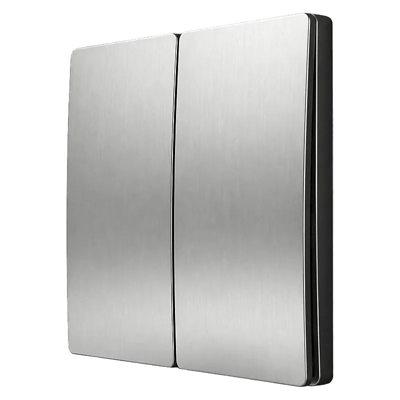 Two Lever Kinetic Frameless Switch – Silver — white background