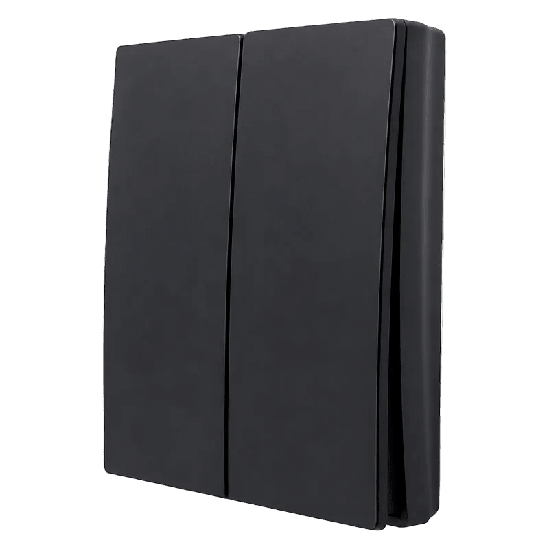 Two Lever Kinetic Frameless Switch – Black — transparent background
