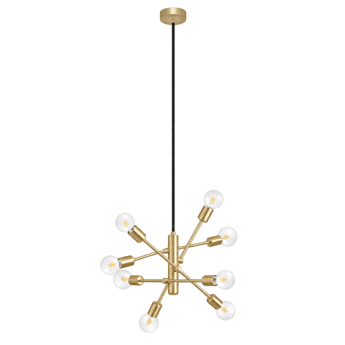 Gradoli 8 Light Pendant - Brushed Brass — transparent background