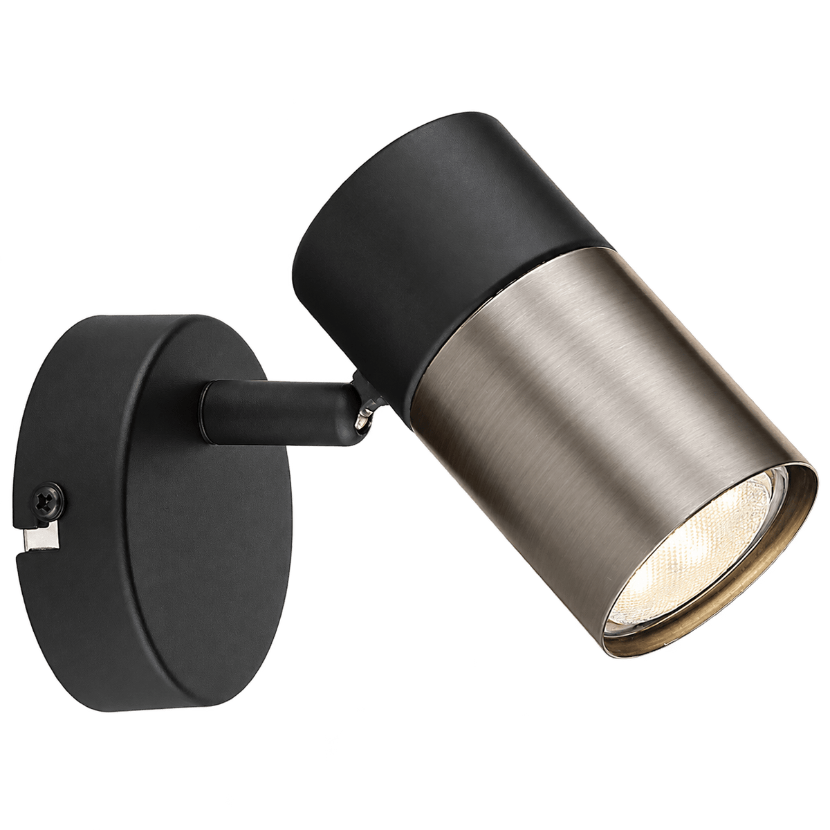 Black GU10 Single Spotlight — transparent background