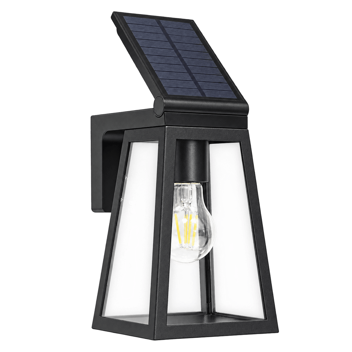 Fia Solar Wall Light - Matt Black — transparent background