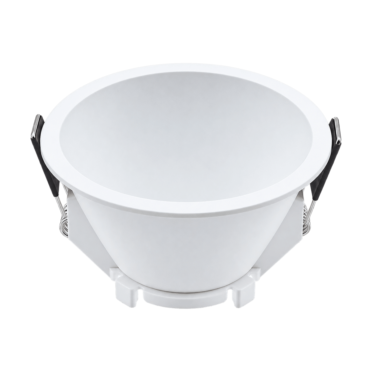 White PC Anti-Glare GU10 Downlight Fixture – transparent background product image