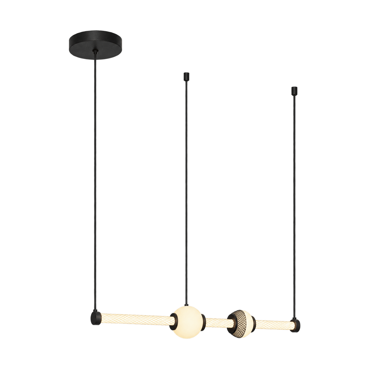 Sand Black Iron & Acrylic LED Pendant, 16W, 3CCT