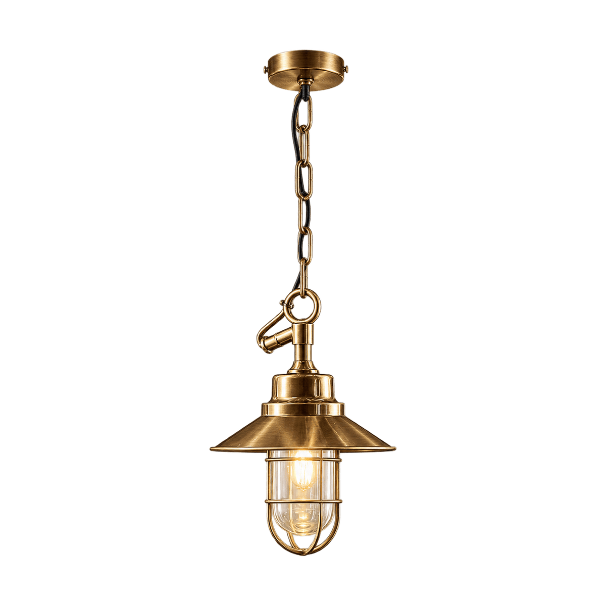 Ventura Hanging Lamp Antique Brass – transparent background product image