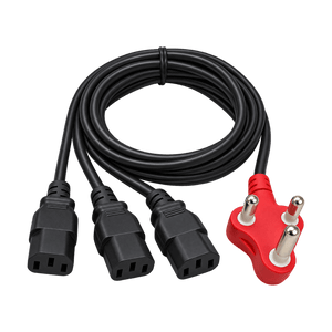 3-Head Computer Power Cable, 3.8m – transparent background product image