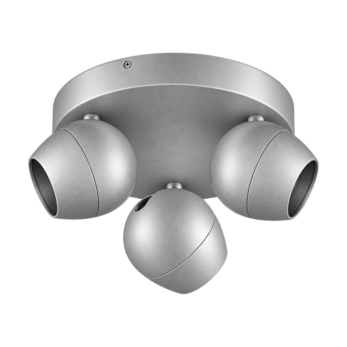 3-Light Adjustable GU10 Spotlight Plate, Brushed Aluminium – white background product image