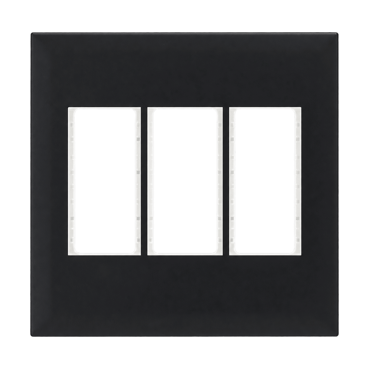 Black Triple Module Cover Plate 4×4 - ECP Range – transparent background product image