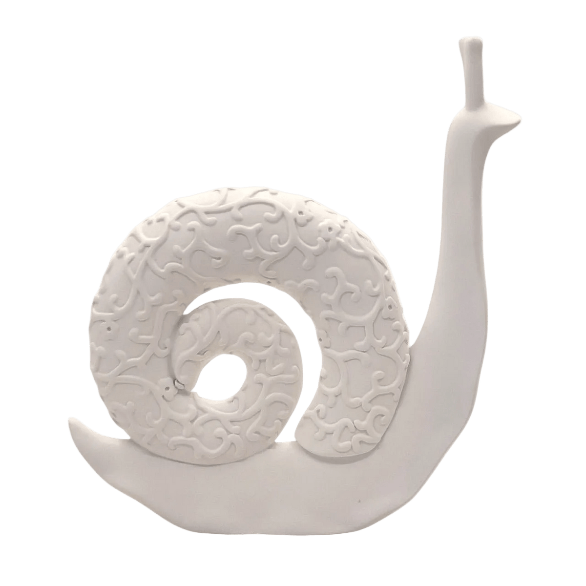 Quirky White Snail Decor Figurine