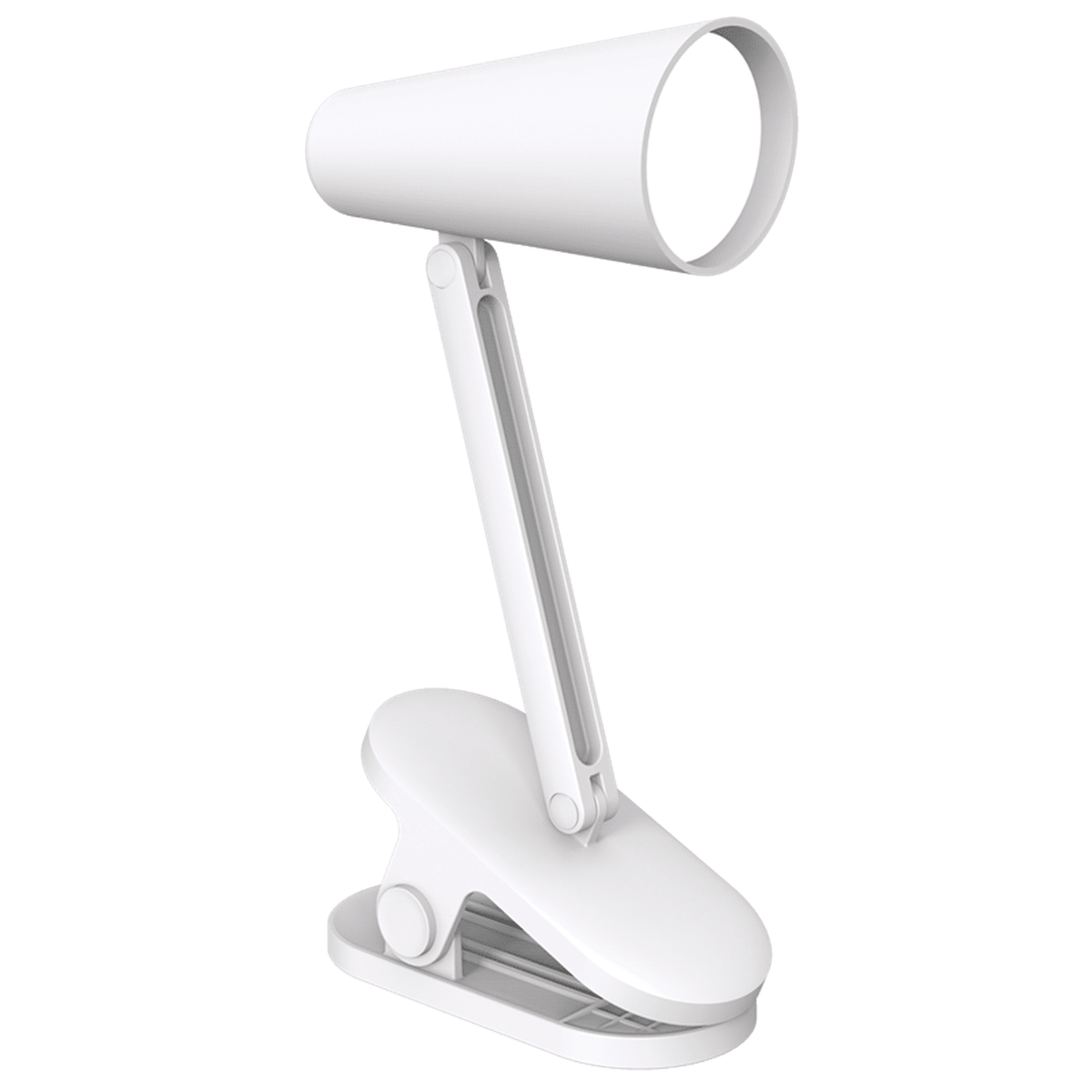 Rechargeable Mini LED Clip on Table Lamp - White, white background, 1254 x 1254
