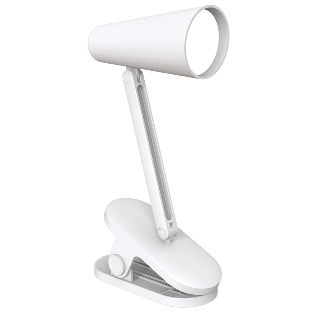 Rechargeable Mini LED Clip on Table Lamp - White, transparent background, 1254 x 1254