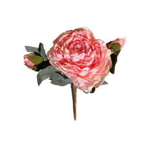 Red and White Rose Artificial Flower 60cm - Future Decor