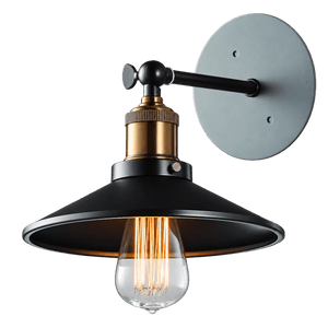 Retro Industrial Wall Reading Light - Long Arm on transparent background