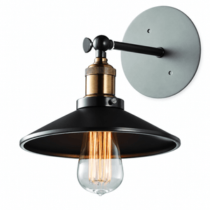 Retro Industrial Wall Reading Light - Long Arm on white background