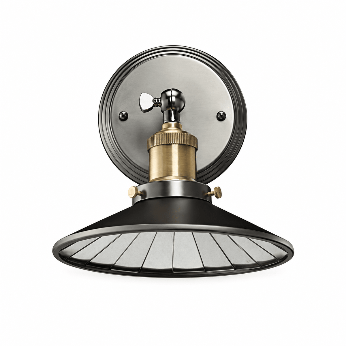 Retro Industrial Wall Reading Light on white background