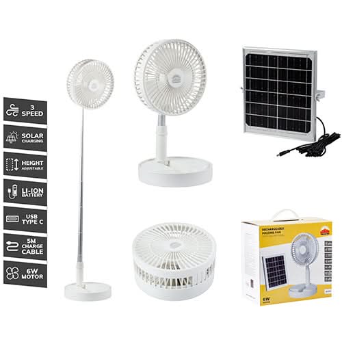 Solar-supported rechargeable fan for eco-friendly cooling in South Africa