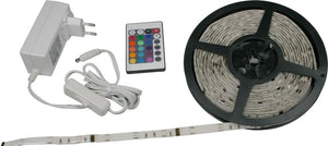 RGBW LED striplight kit components on white background