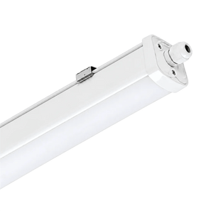 White Riga IP65 linear LED fitting, 1500 mm, transparent background.
