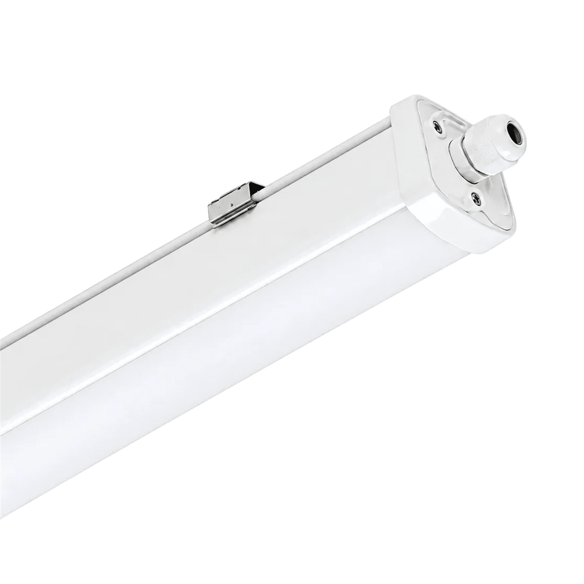 White Riga IP65 linear LED fitting, 1500 mm, on white background.