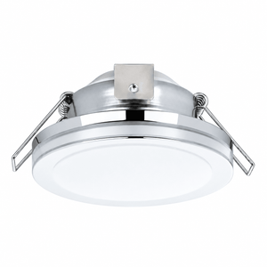 Round IP44 Bathroom LED Downlight - Warm White on white background