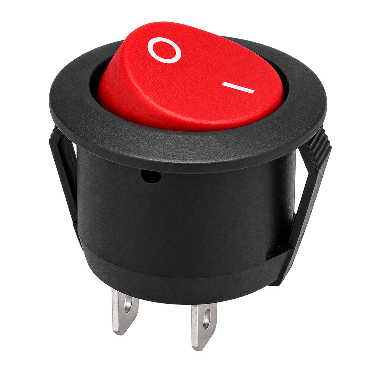 Round Rocker Switch - Red 10A, transparent background