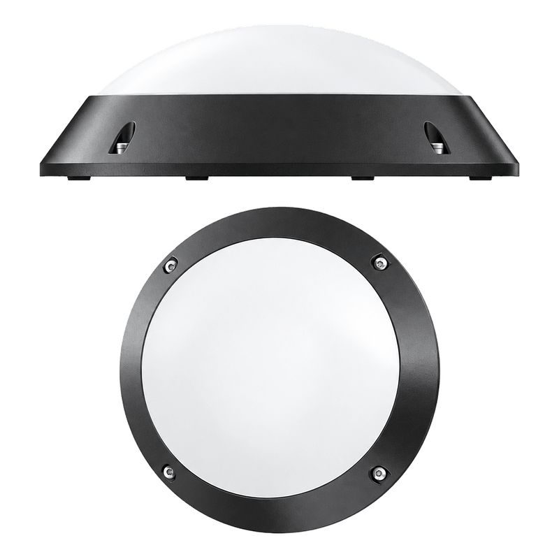 Black Round Bunker Bulkhead IP65 - 12W/16W/18W, 4CCT