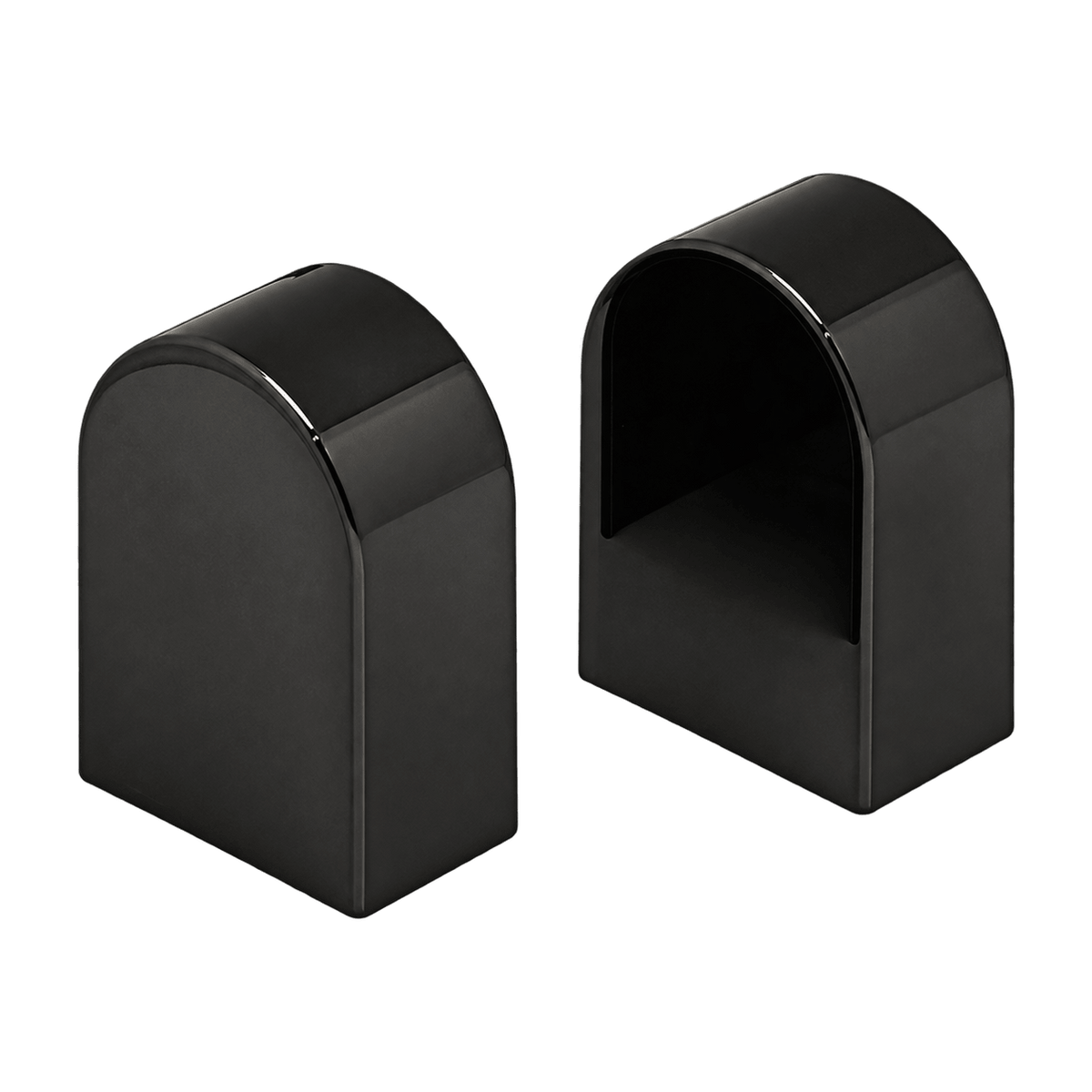 Vanity Round End Cap - Black Chrome, transparent background, 1254 × 1254