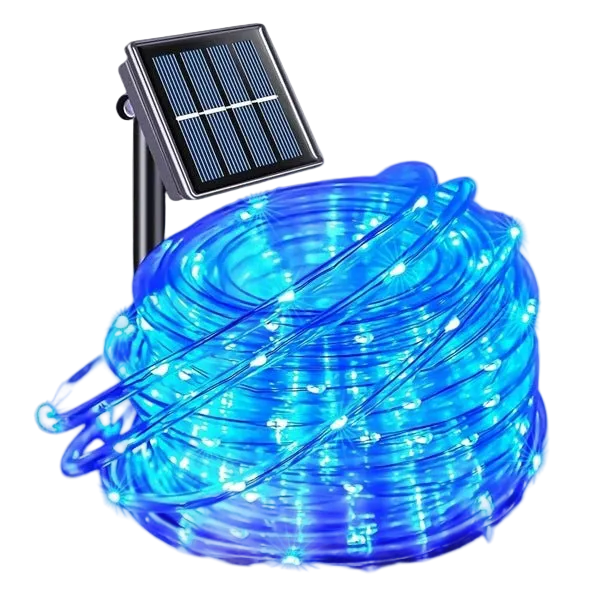Solar Powered Rope Light - Blue 10M