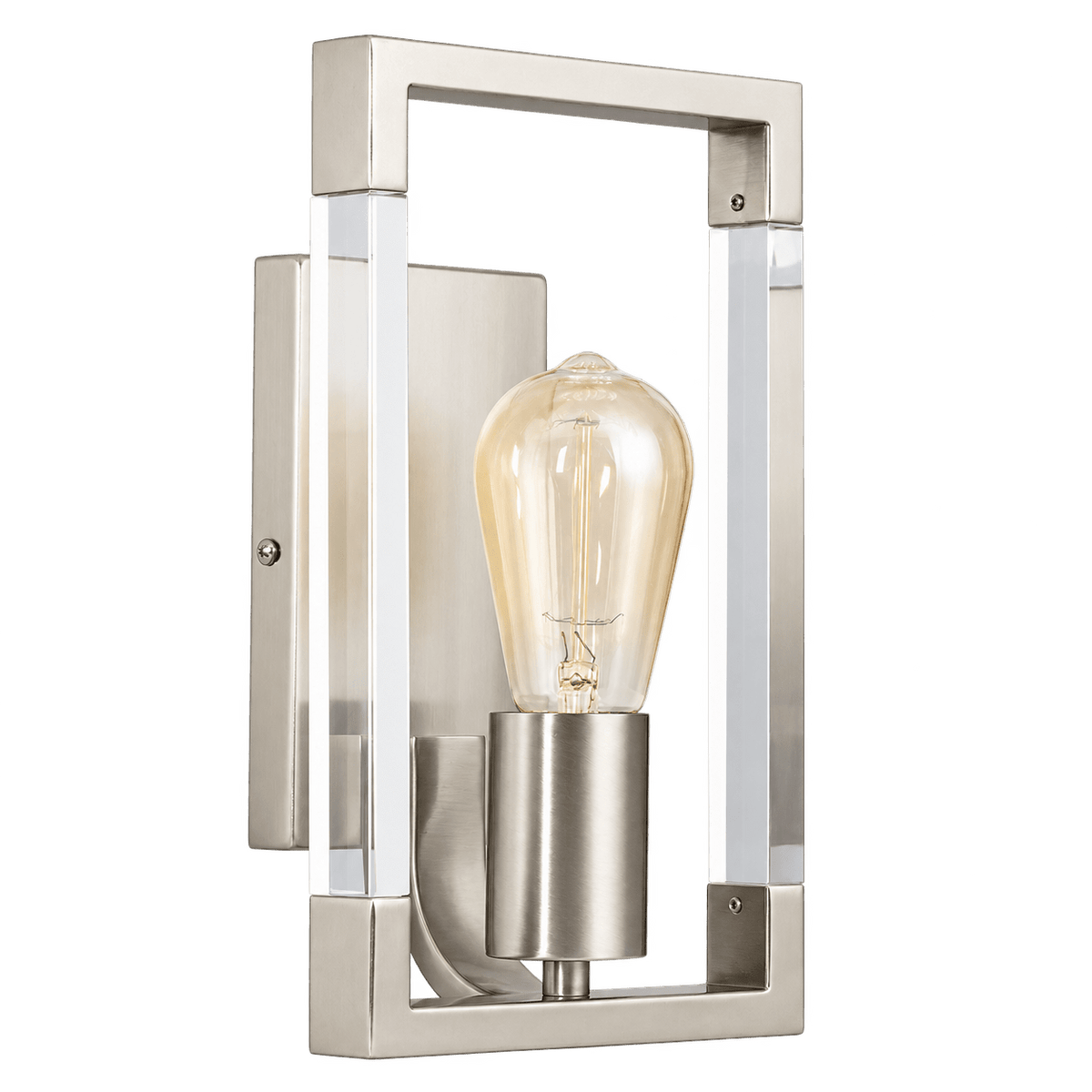 Satin Chrome Acrylic Wall Bracket, transparent background product image