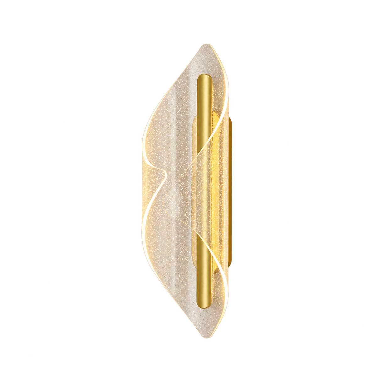 Satin Gold Cocoon Acrylic Wall Light, 8W, 3000K, IP20, transparent background