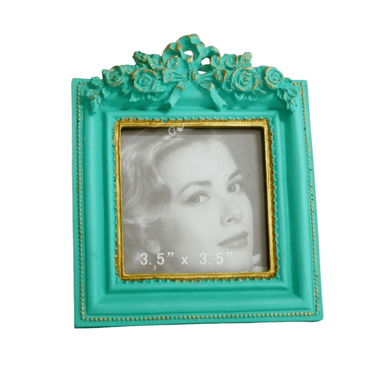 Seagreen Square Rose Bow Photoframe