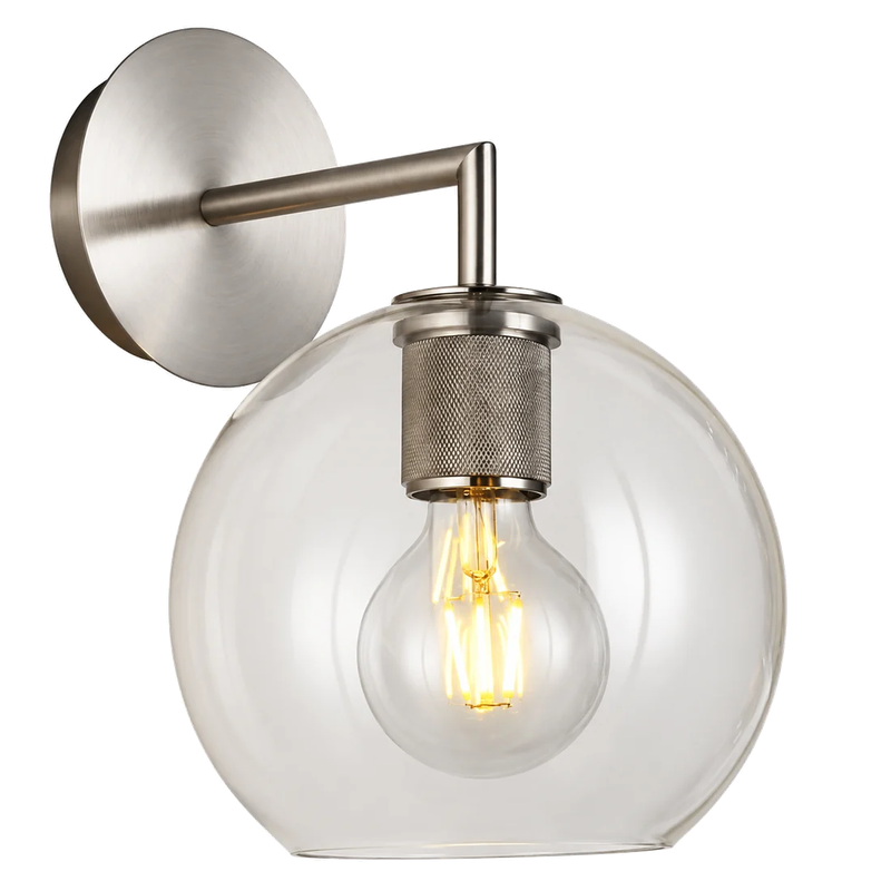 Trend Glass Ball Wall Light - Satin Silver