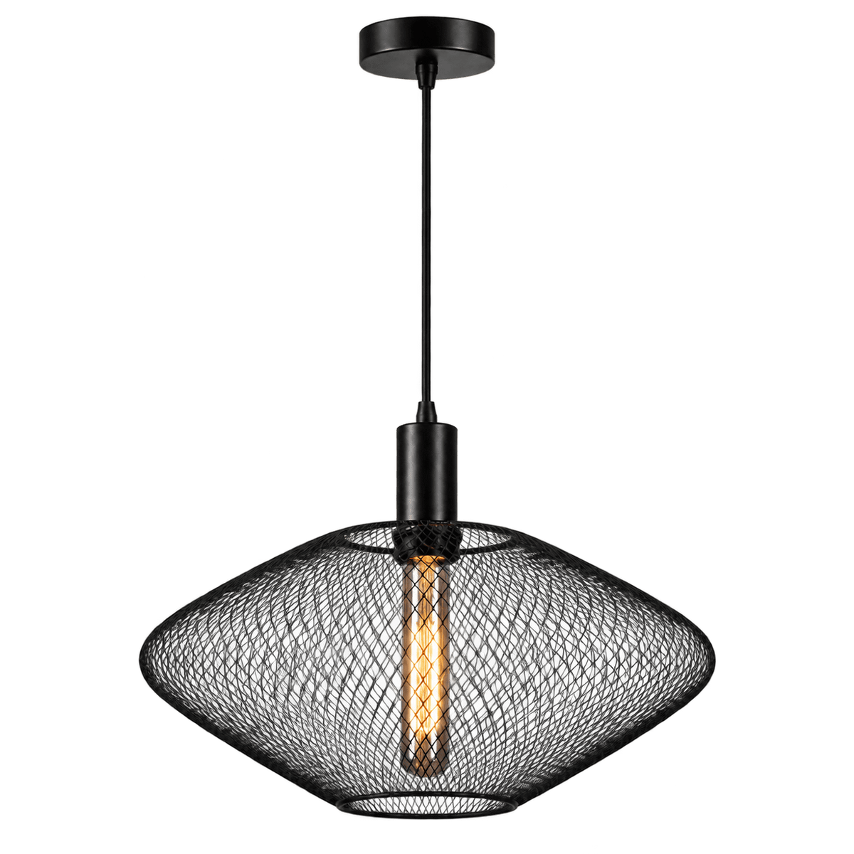 Slade Black Mesh Ceiling Light on transparent background