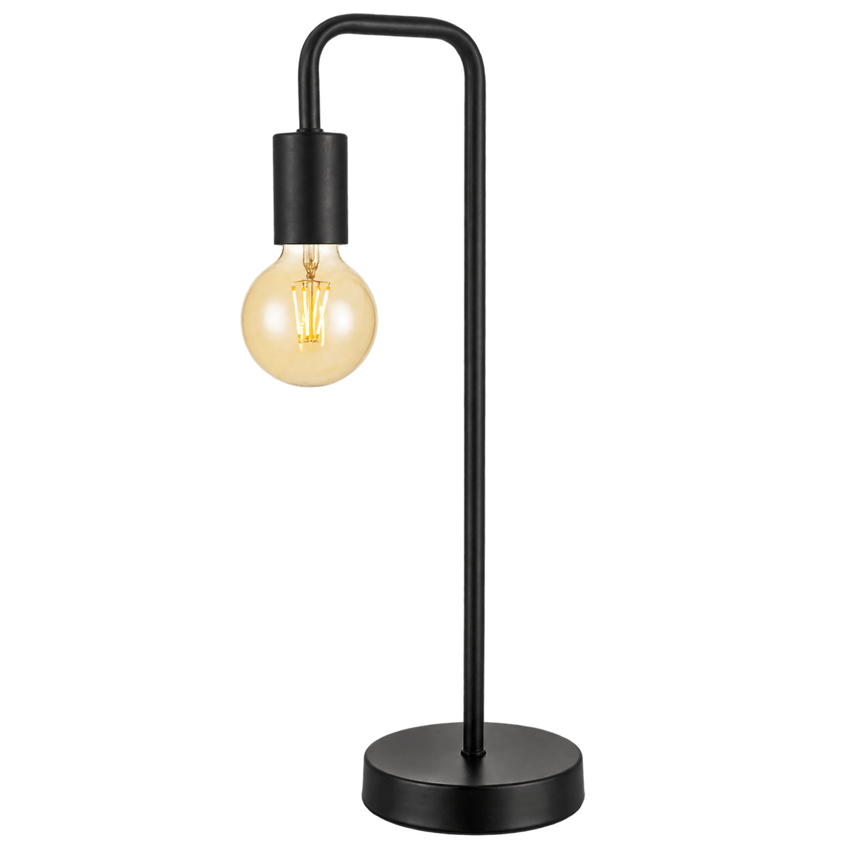Sleek Metal Table Lamp - Black on transparent background