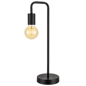 Sleek Metal Table Lamp - Black on transparent background