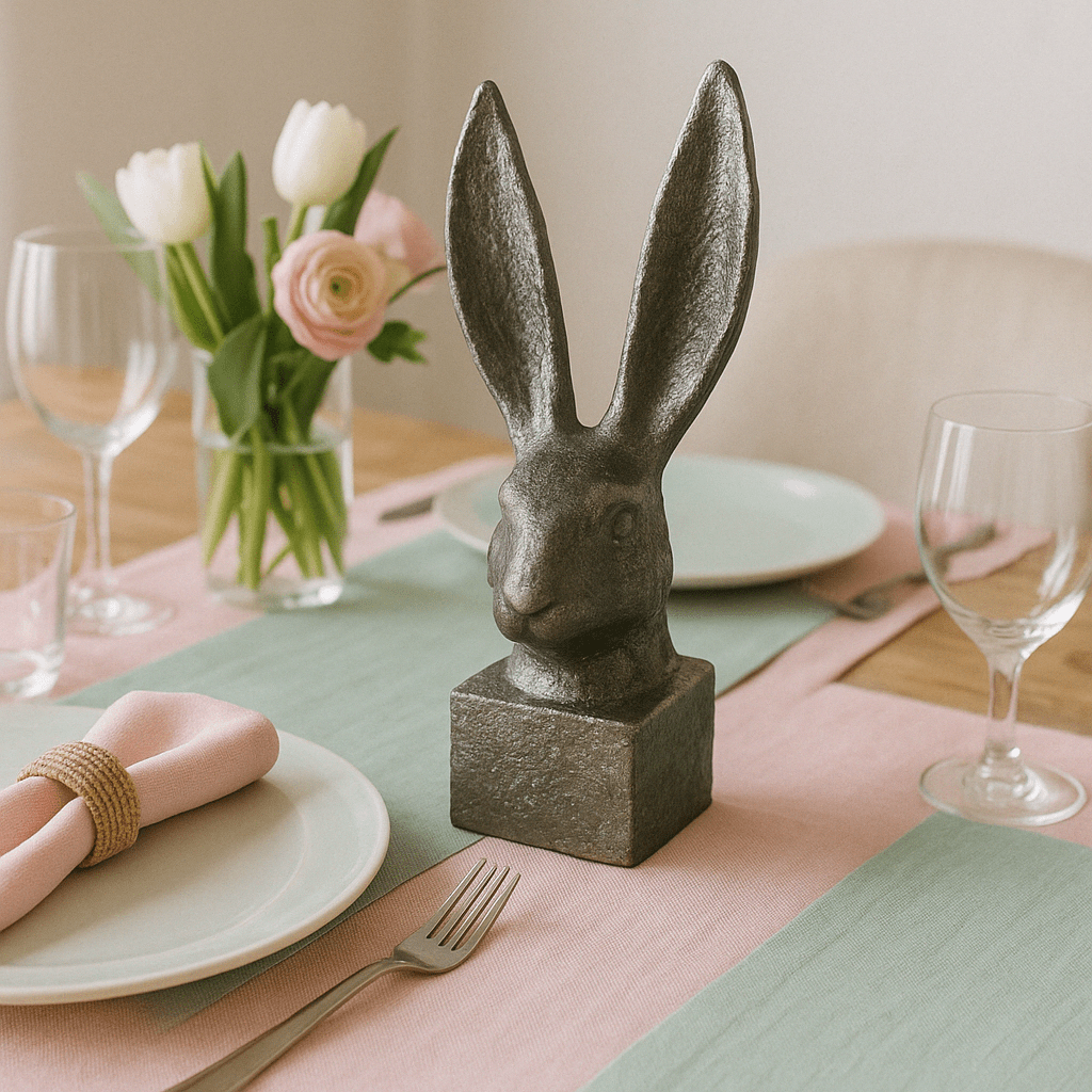 Small Grey Long Ear Bunny Table Topper - Future Decor